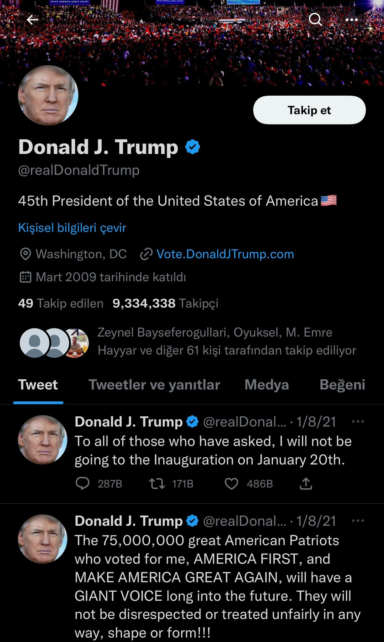 Donald Trump Twittera geri döndü Serbestiyet