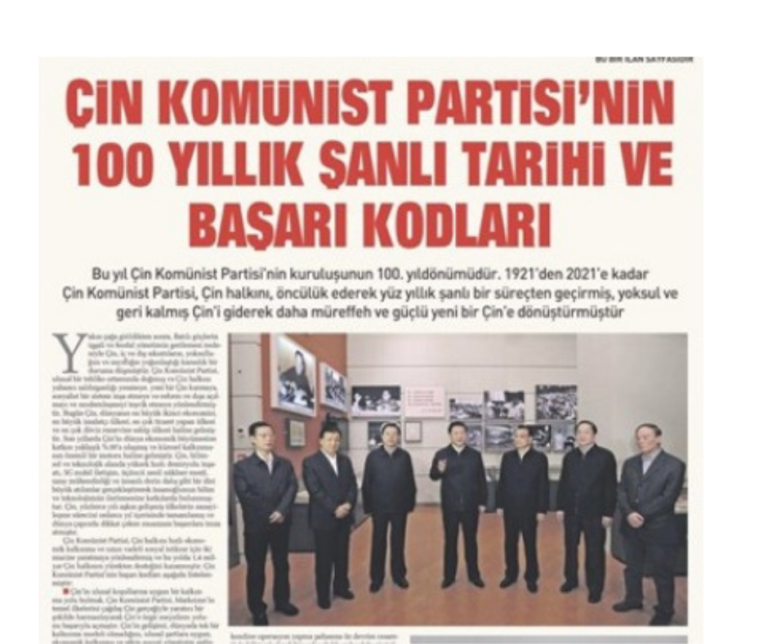 Çin Komünist Partisi’nin “şanlı tarihi” Sabah’ta