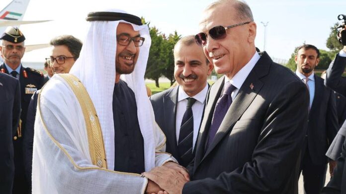 Tayyip Erdoğan ve Birleşik Arap Emirlikleri (BAE) Devlet Başkanı Muhammed bin Zayid Al Nahyan