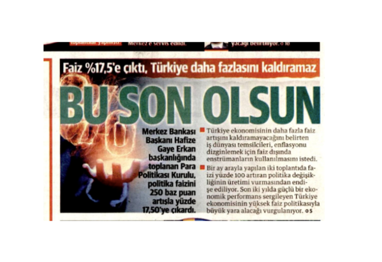 Yeni Şafak yine faiz artışına karşı: “Bu son olsun, Türkiye daha fazlasını kaldıramaz”