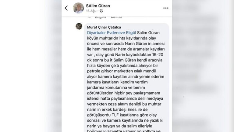 “Narin, Salim Güran’ın aracındaydı” yazan Facebook hesapları sahte çıktı: Sahte hesaplar ile Nevzat Bahtiyar’ın ifadeleri birbirine paraleldi