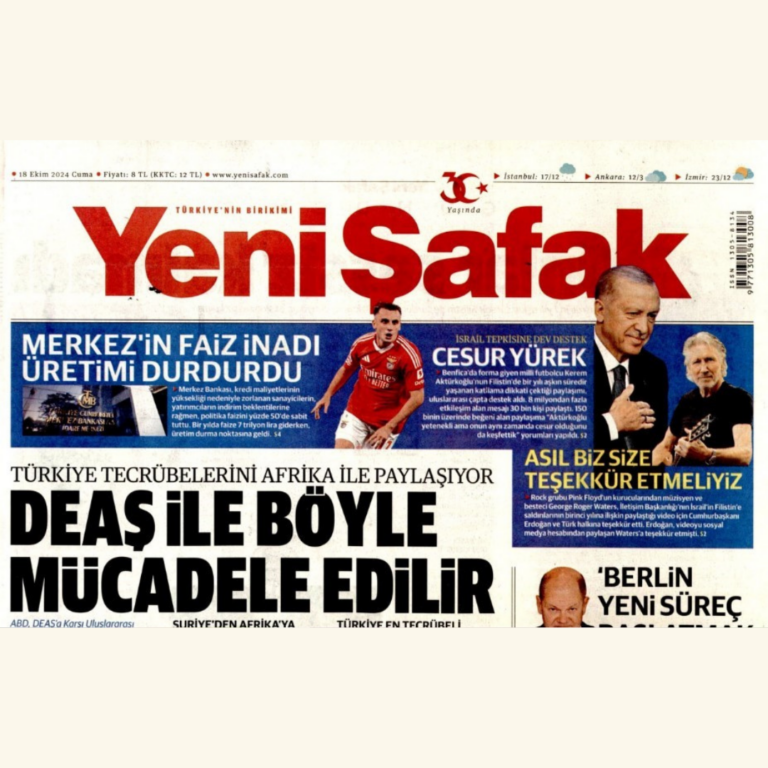 Yeni Şafak’tan yine Merkez Bankası manşeti: “Merkez Bankası’nın yüksek faiz ısrarı, üretimi ve yatırımları baltalıyor”