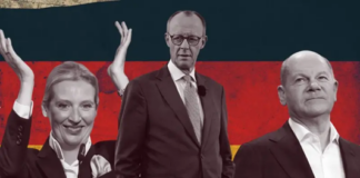 Almanya’da merkezin çöküşü AfD'nin başbakan adayı Alice Weidel, Hristiyan Demokrat Birlik'in (CDU/CSU) başbakan adayı Friedrich Merz ve Sosyal Demokrat Parti'nin (SPD) başbakan adayı Olaf Scholz