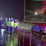 F-16 Balıkesir’de otoyola düştü