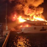 Bodrum’da marina yangını: 7 yat yanarak denize gömüldü