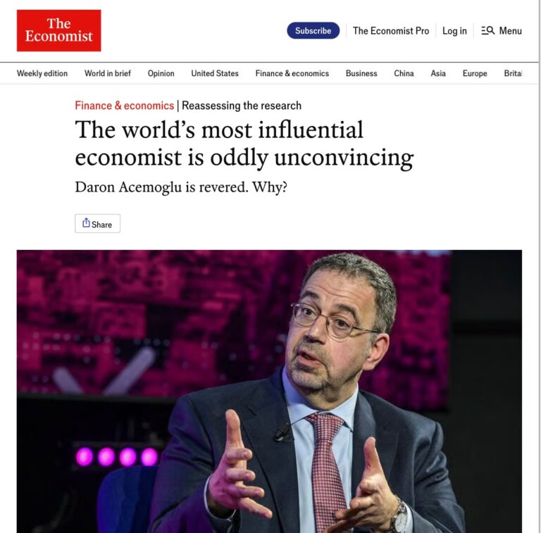 ÇEVİRİ | The Economist dergisinden sert Daron Acemoğlu makalesi: Dünyanın en etkili iktisatçısı tuhaf biçimde ikna edici değil?
