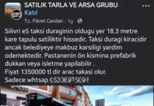 Sahibinden satılık kaldırım