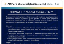 AK Parti, SPK’ya görev ve yetkilerini hatırlattı: Savcılığa suç duyurusunda bulunsbilirsin